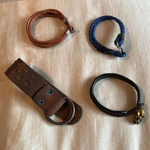 Lot of leather men’s bracelets